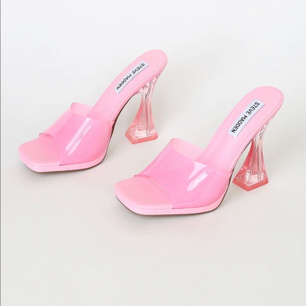 🚫SOLD🚫 NIB Steve Madden Lipa pink vinyl mules size 8.5 - Picture 7 of 16